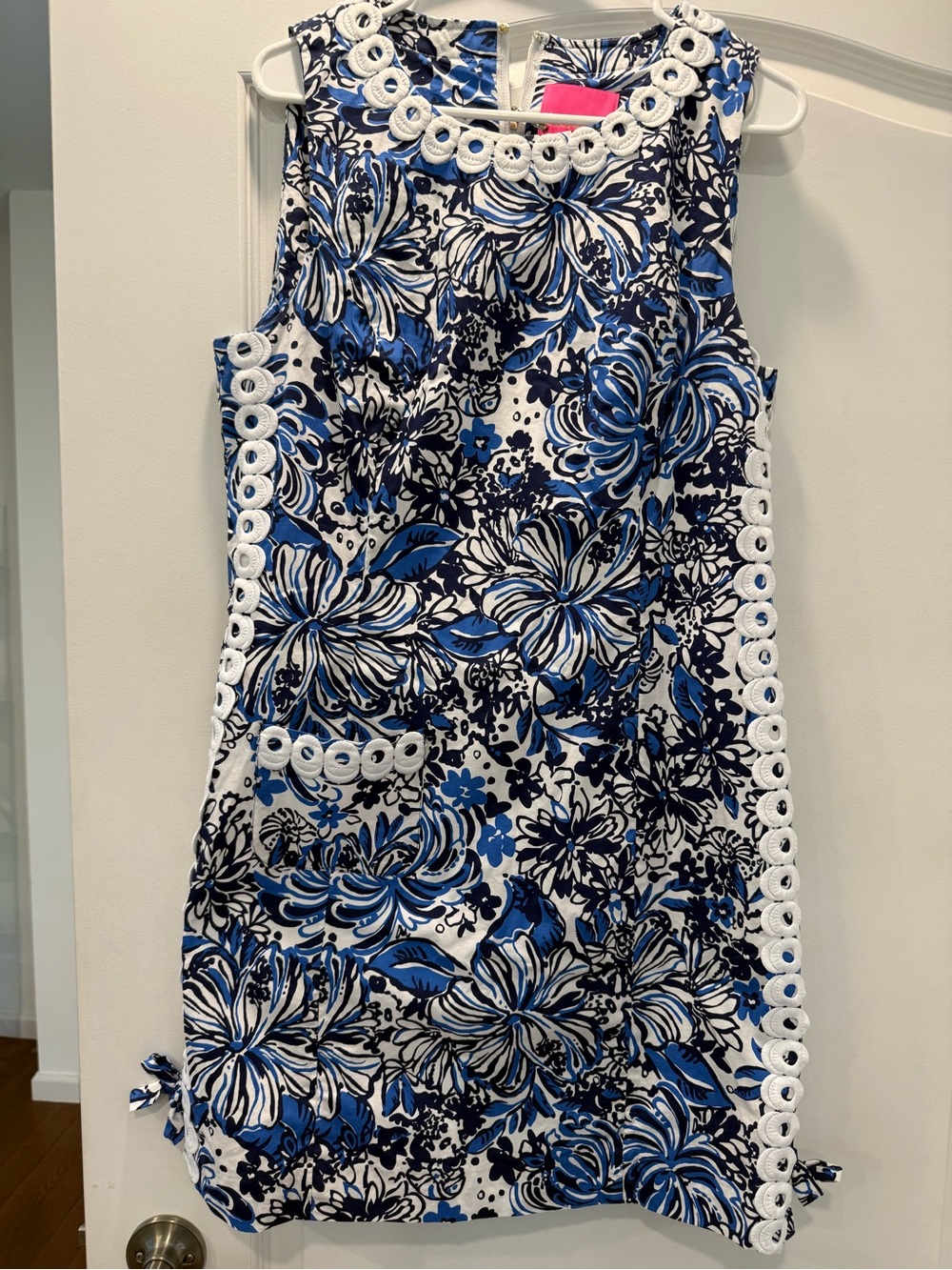 Lilly Pulitzer Blue, Navy and White Floral Mini Shift Dress